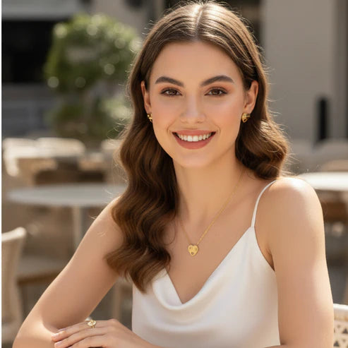 Golden Heart Lock Jewelry Set